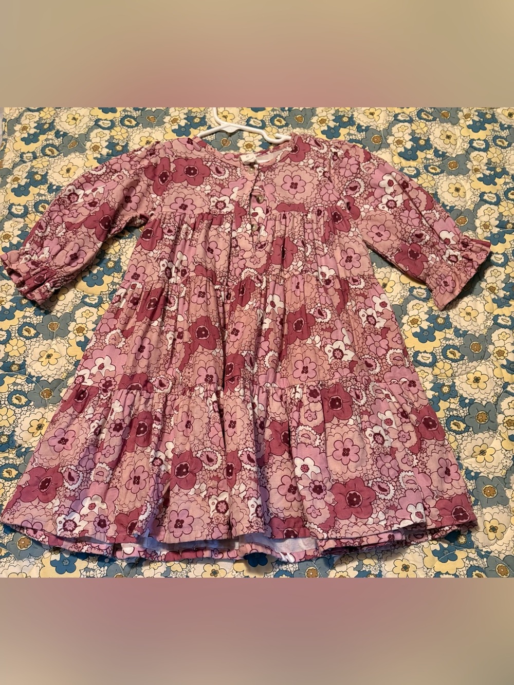 kate quinn girls size 4t OG mauve mid century floral prairie dress